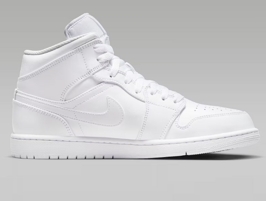 TENIS NIKE AIR JORDAN 1 MID TRIPLE WHITE