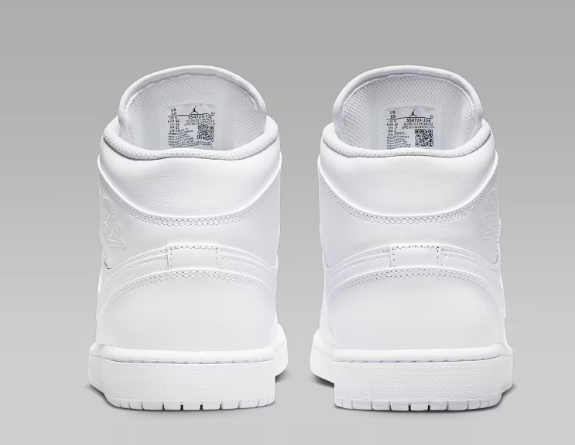 TENIS NIKE AIR JORDAN 1 MID TRIPLE WHITE