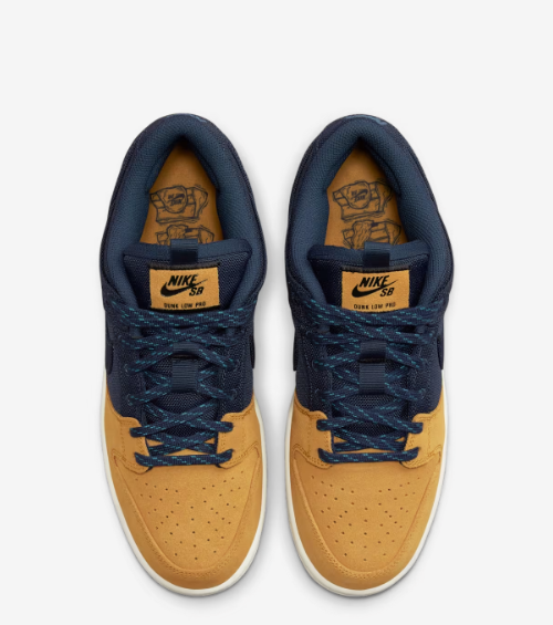 TENIS NIKE SB DUNK LOW PRO PREMIUM IN MIDNIGHT NAVY/DESERT OCHRE/SAIL COLORWAY